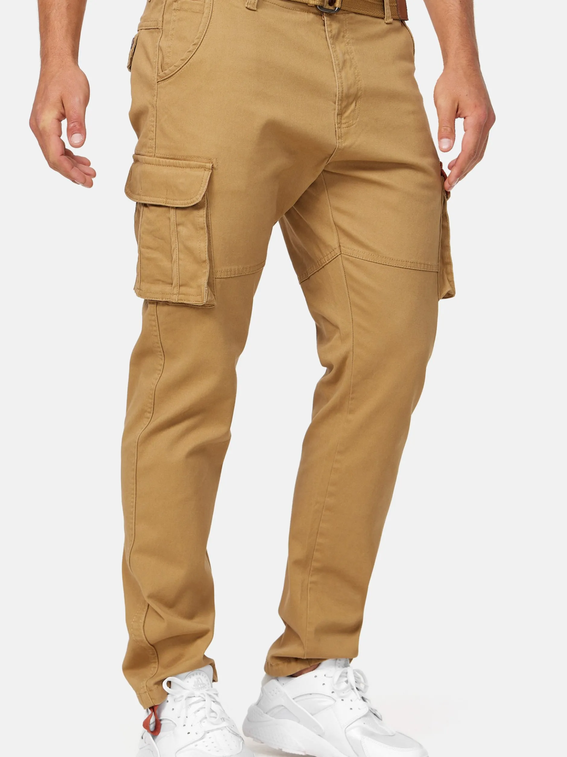 Indicode Herren Cargohose - Mathen in camel