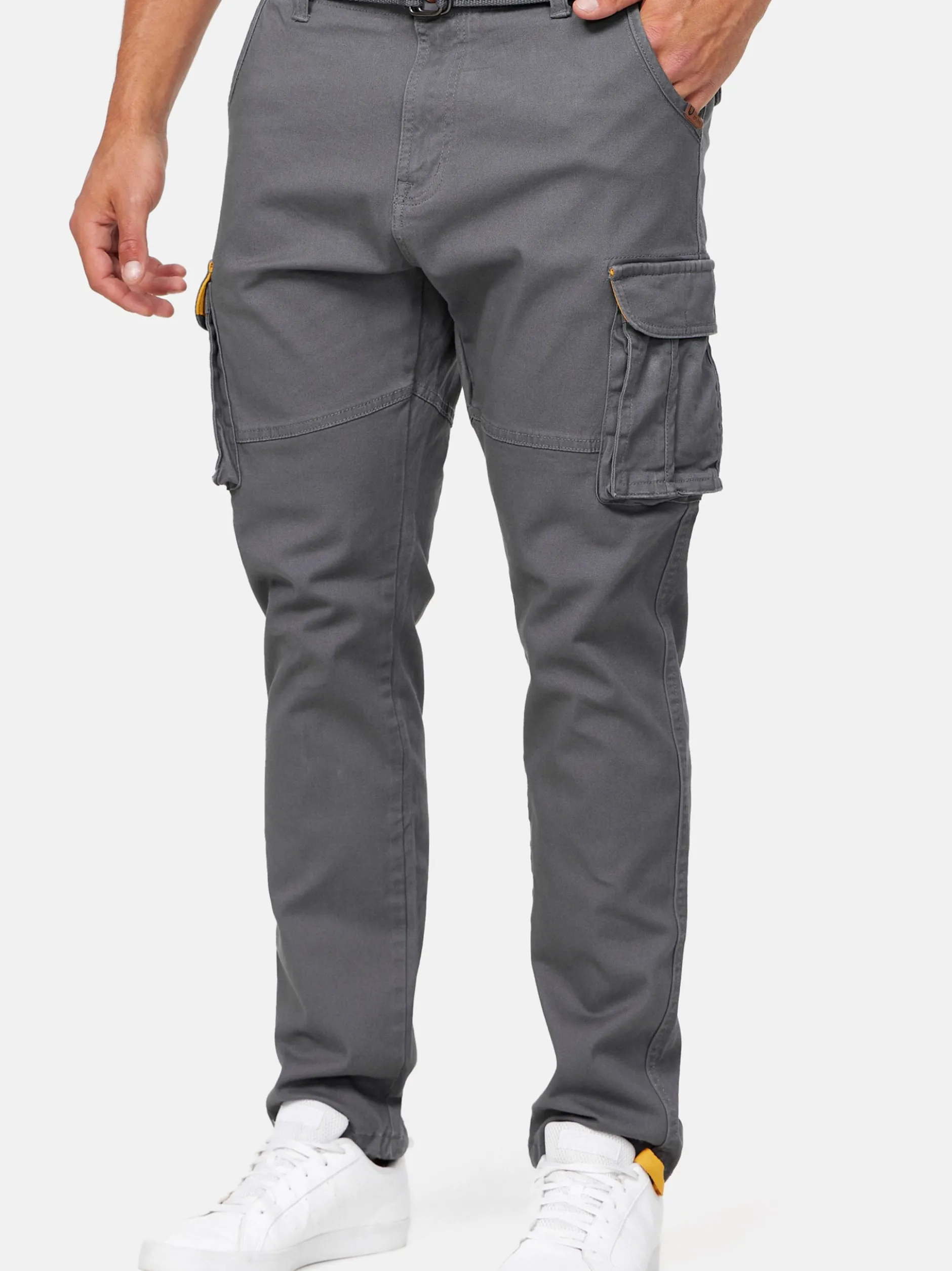 Indicode Herren Cargohose - Mathen in grau