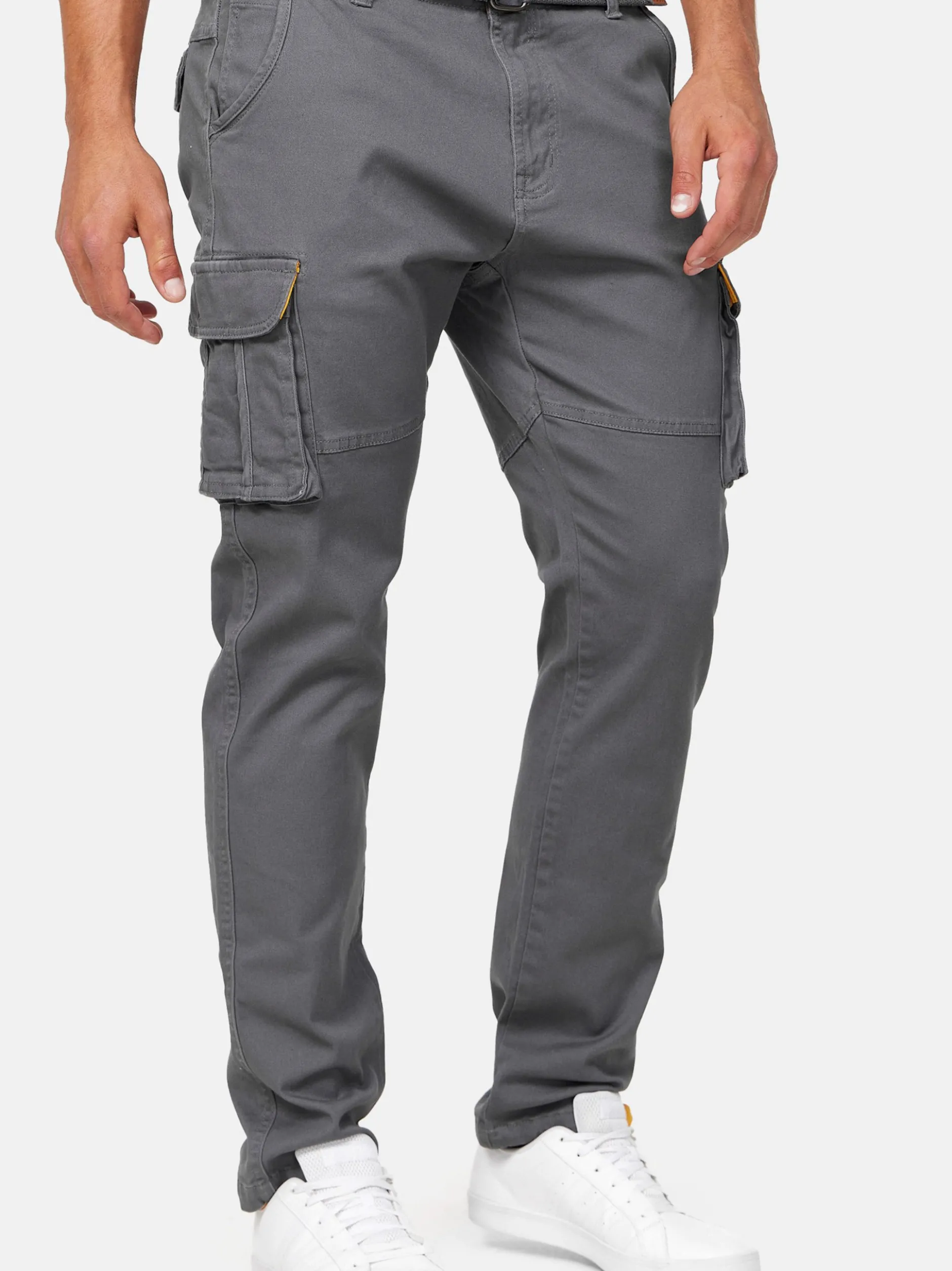 Indicode Herren Cargohose - Mathen in grau