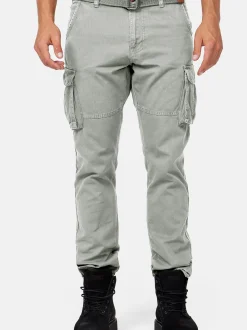 Indicode Herren Cargohose - William in hellgrau grau