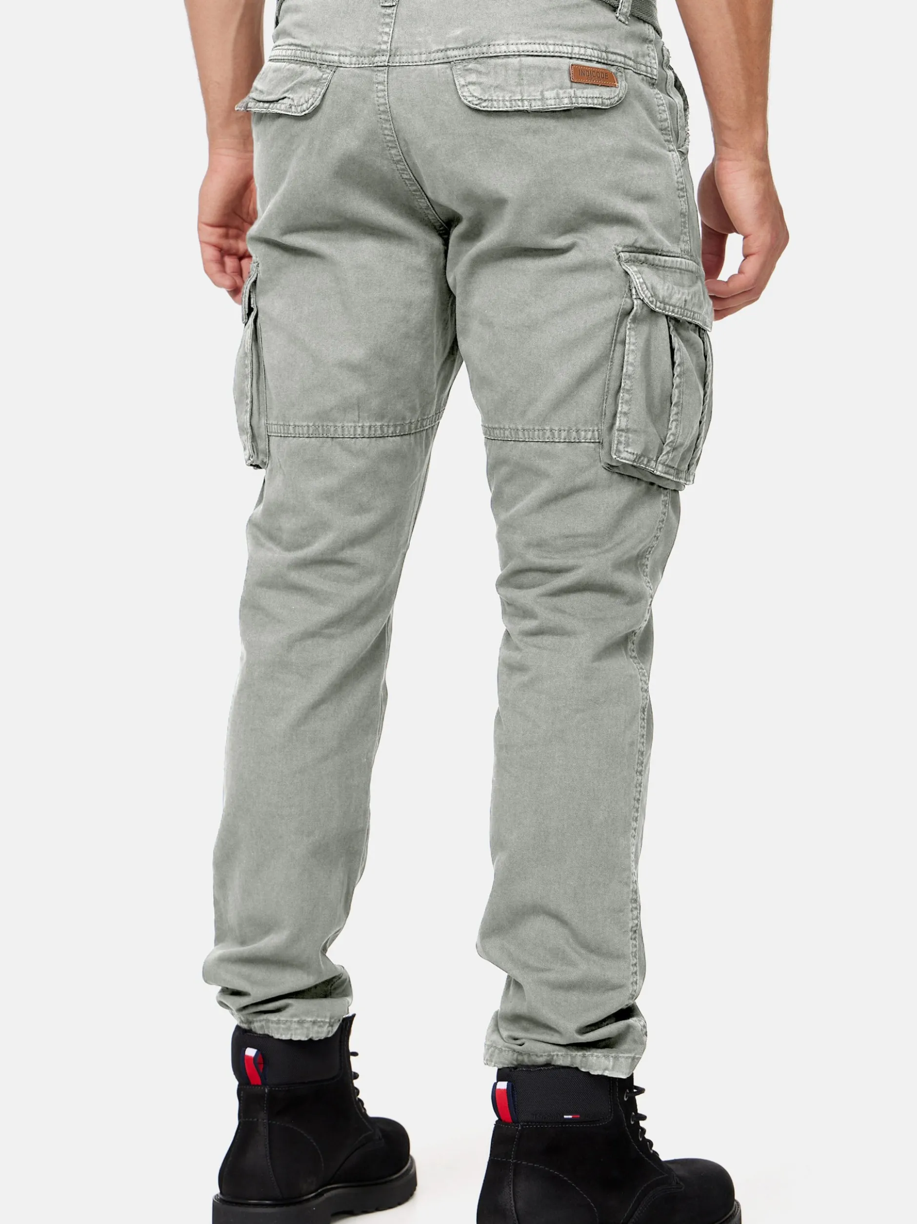 Indicode Herren Cargohose - William in hellgrau grau