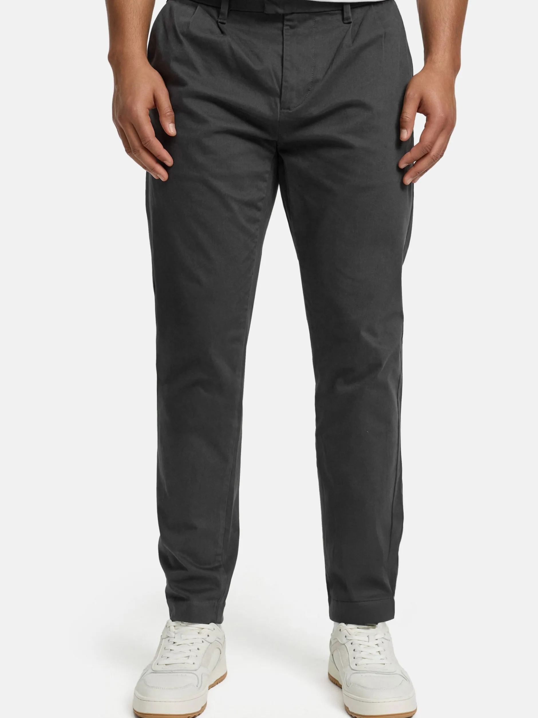 Indicode Herren Chinohose - Ignazo in anthrazit grau