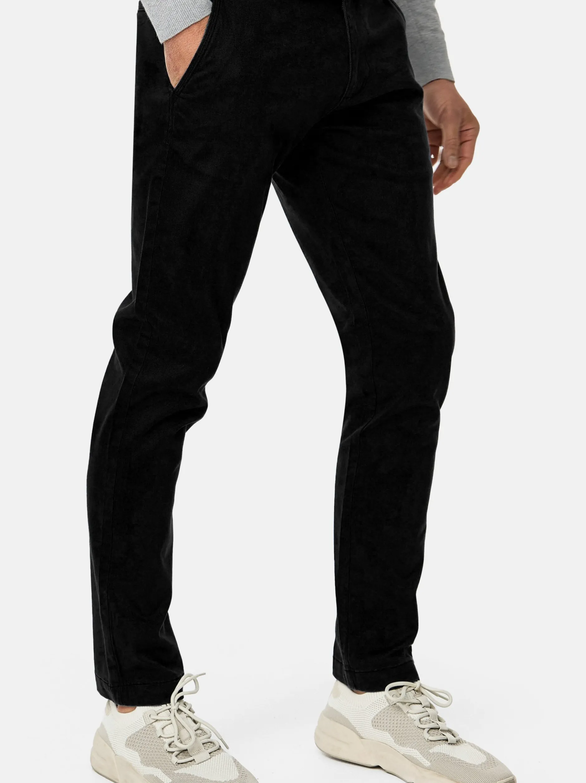 Indicode Herren Chinohose - INKellen in schwarz