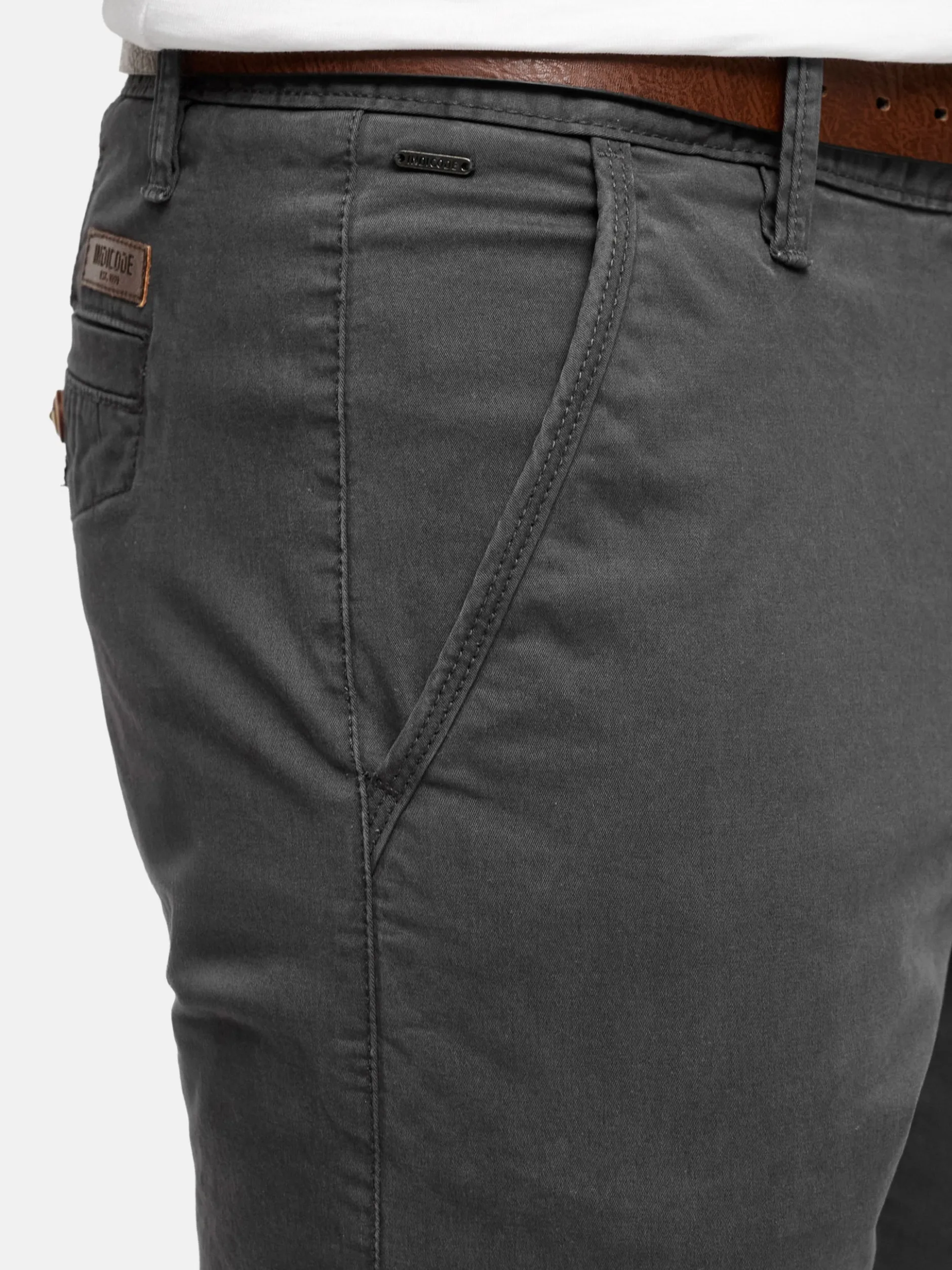 Indicode Herren Chinohose - INPilli in anthrazit grau
