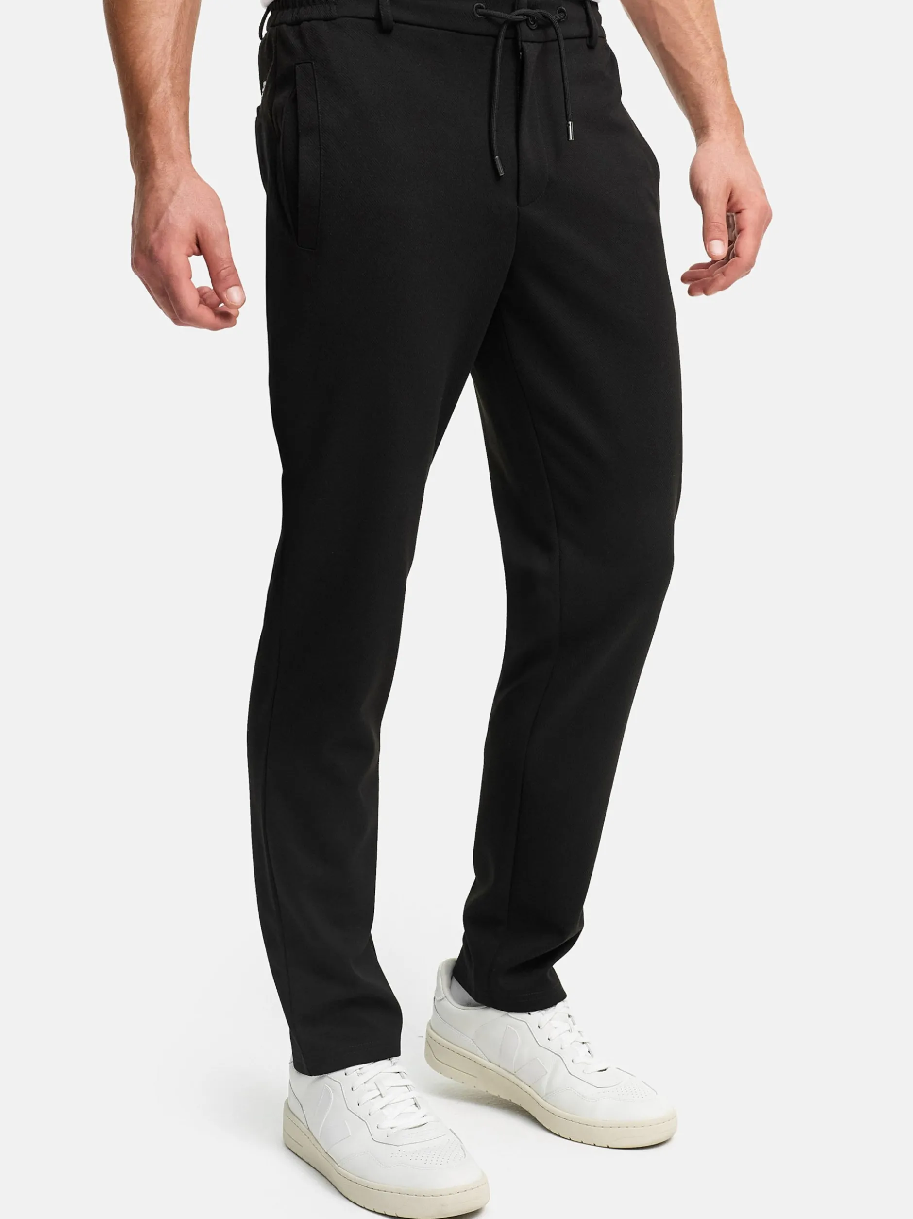 Indicode Herren Chinohose - INNezzo String Pant in schwarz