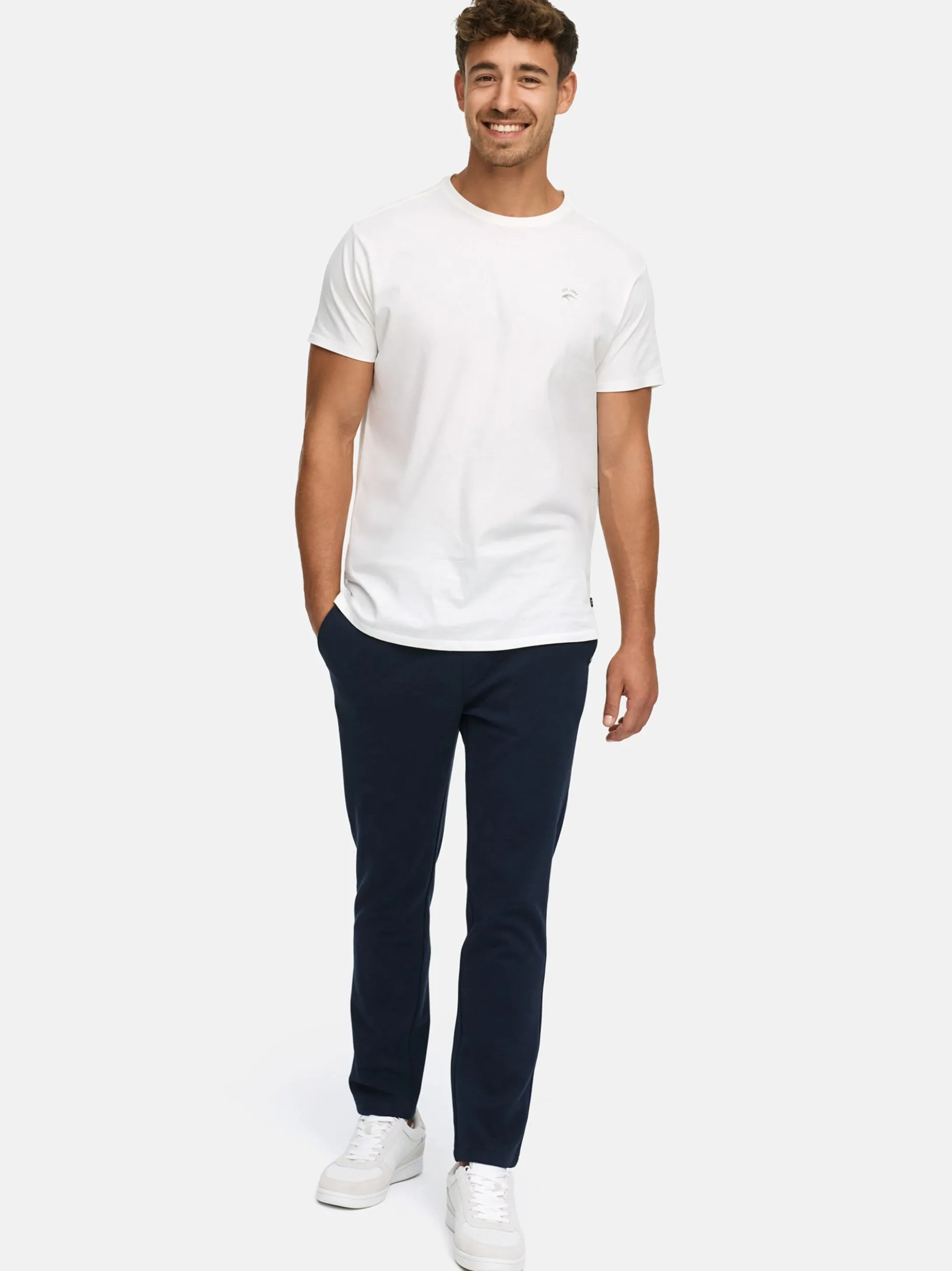 Indicode Herren Chinohose - INCowell Chinohose in blau