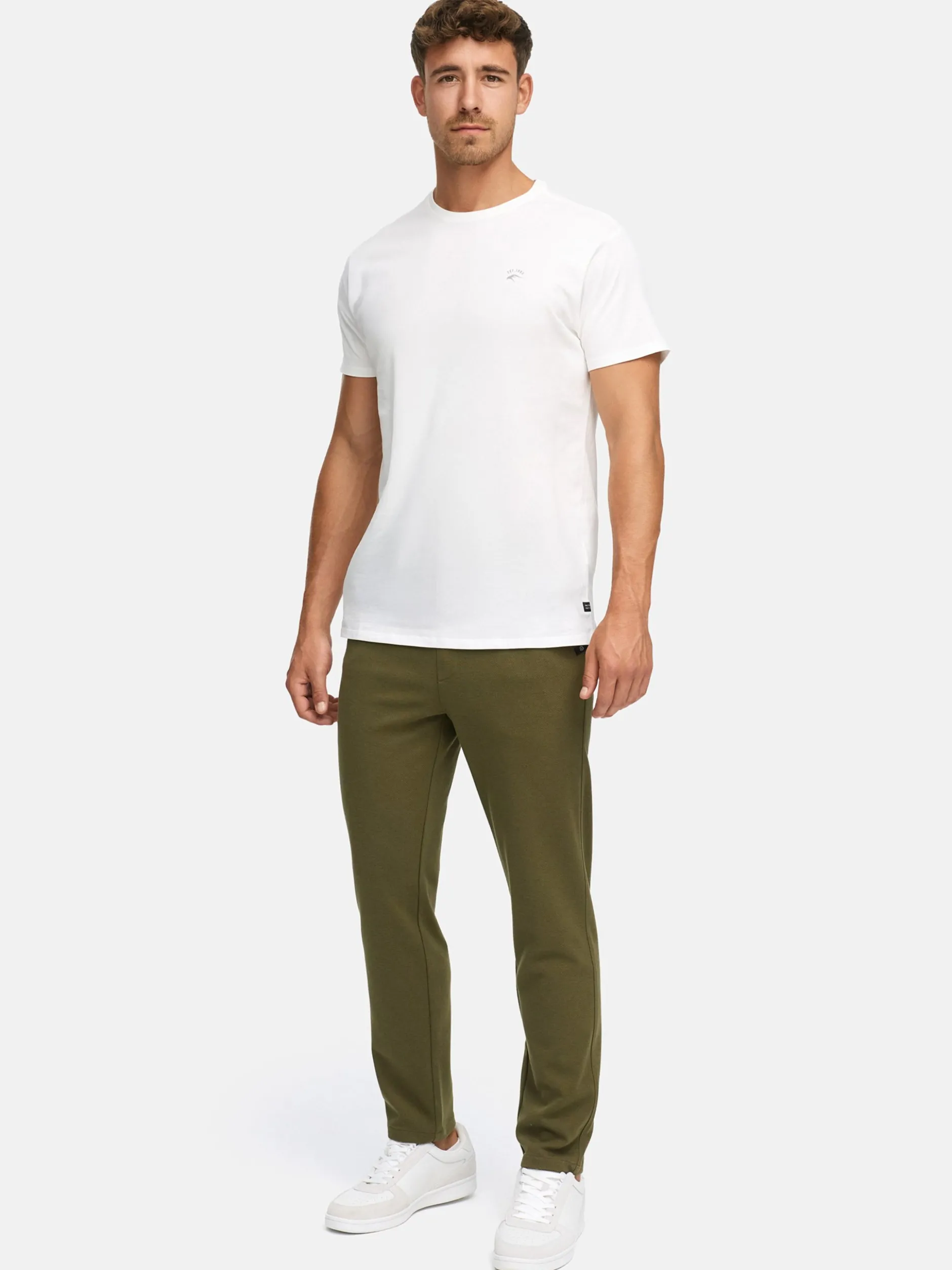 Indicode Herren Chinohose - INCowell Chinohose in oliv khaki