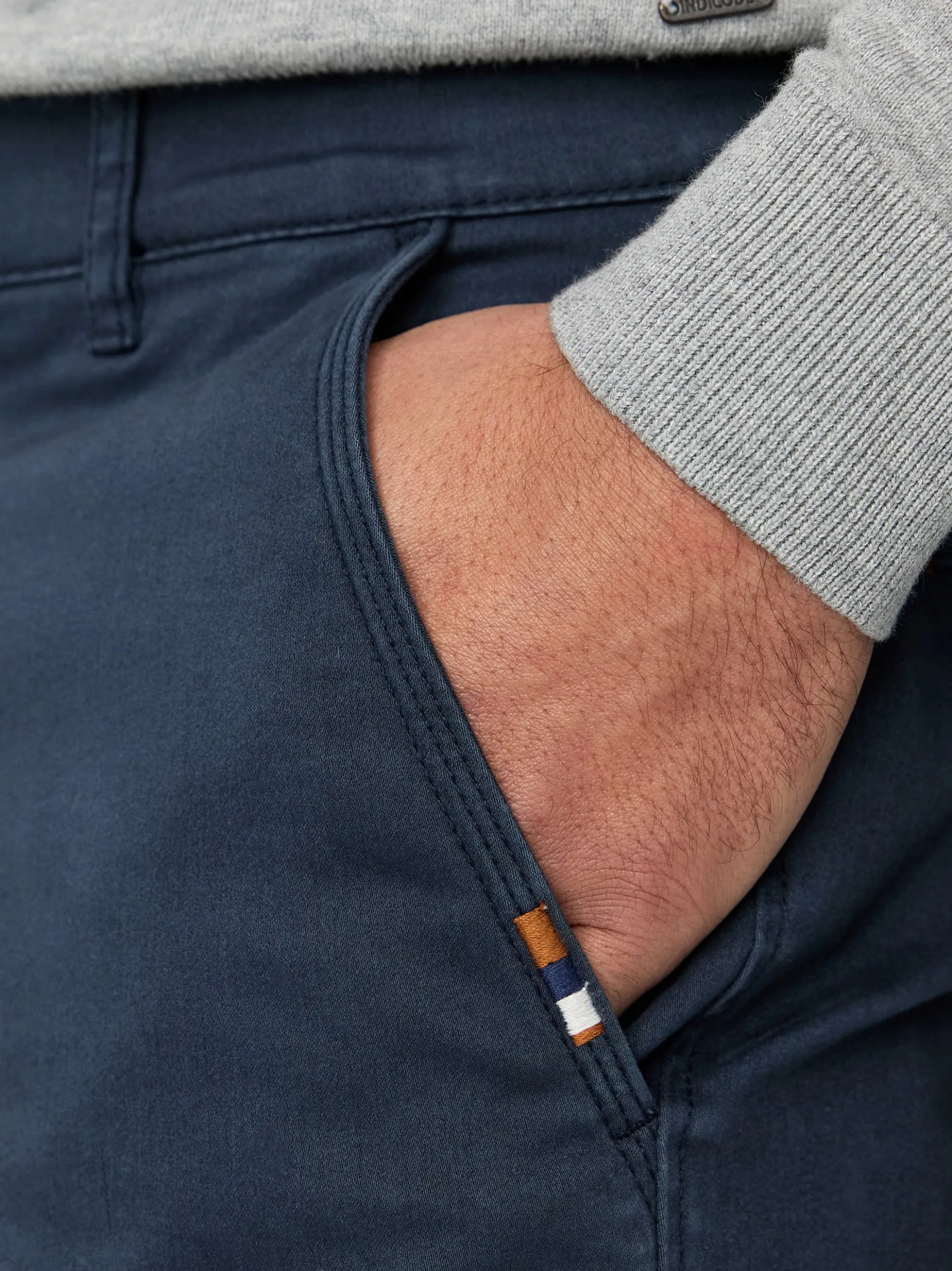 Indicode Herren Chinohose - INKellen in marine