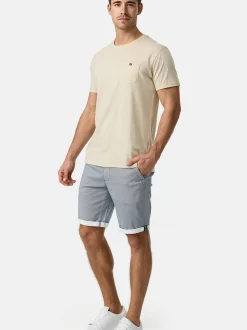 Indicode Herren Chino Shorts - Cuba in hellblau blue stone