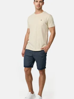 Indicode Herren Chino Shorts - Cuba in hellblau blue stone