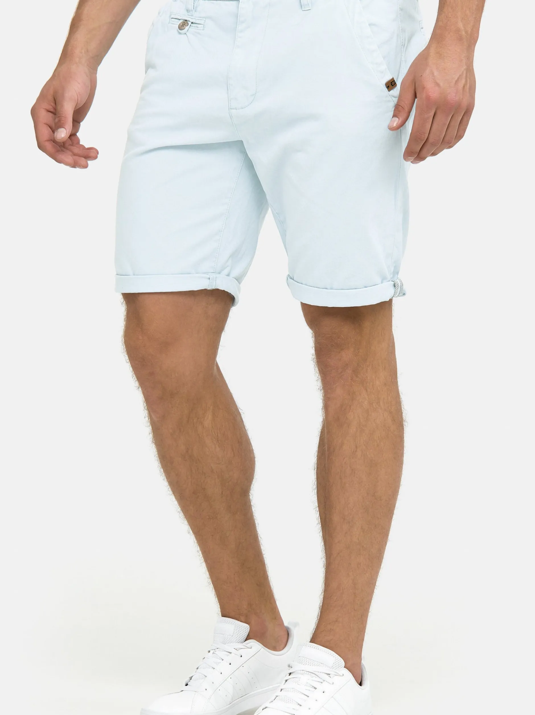Indicode Herren Chino Shorts - Cuba in hellblau blau