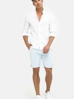 Indicode Herren Chino Shorts - Cuba in hellblau blau