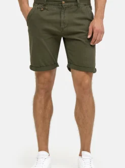 Indicode Herren Chino Shorts - Cuba in khaki grün