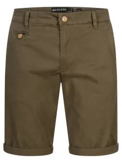 Indicode Herren Chino Shorts - Cuba in khaki grün