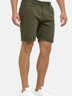 Indicode Herren Chino Shorts - Cuba in khaki grün