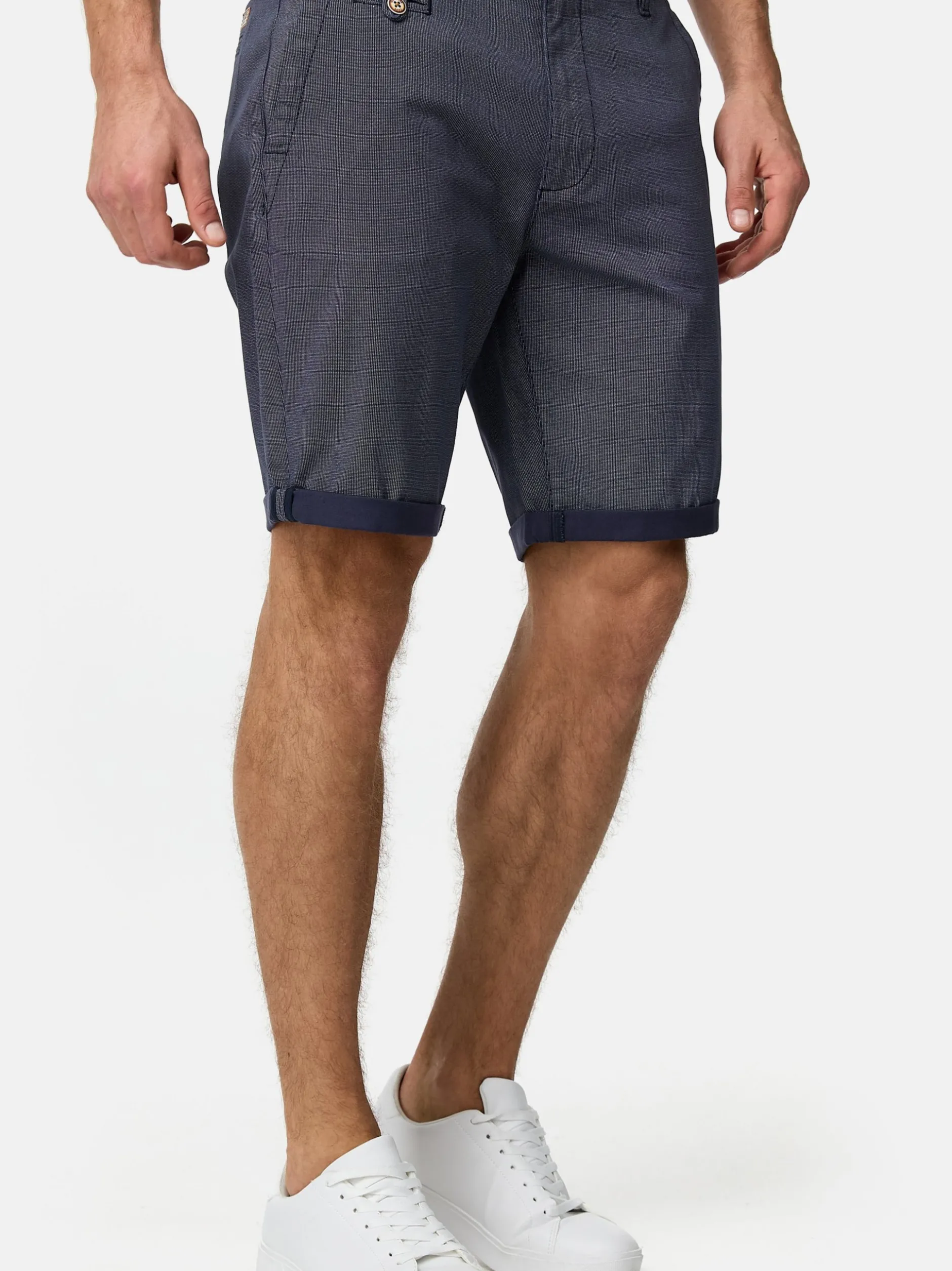 Indicode Herren Chino Shorts - Cuba in indigo marine