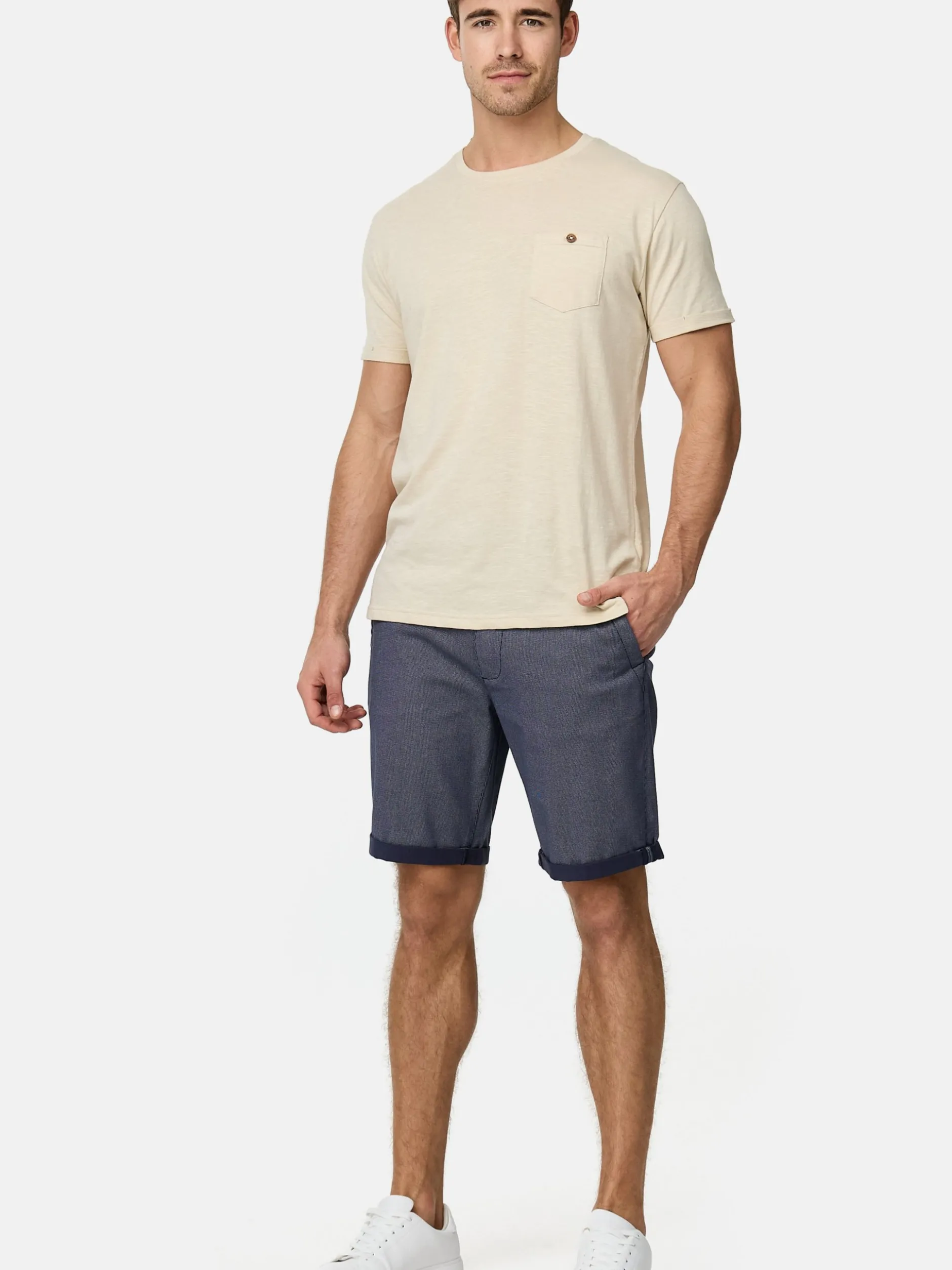 Indicode Herren Chino Shorts - Cuba in indigo marine