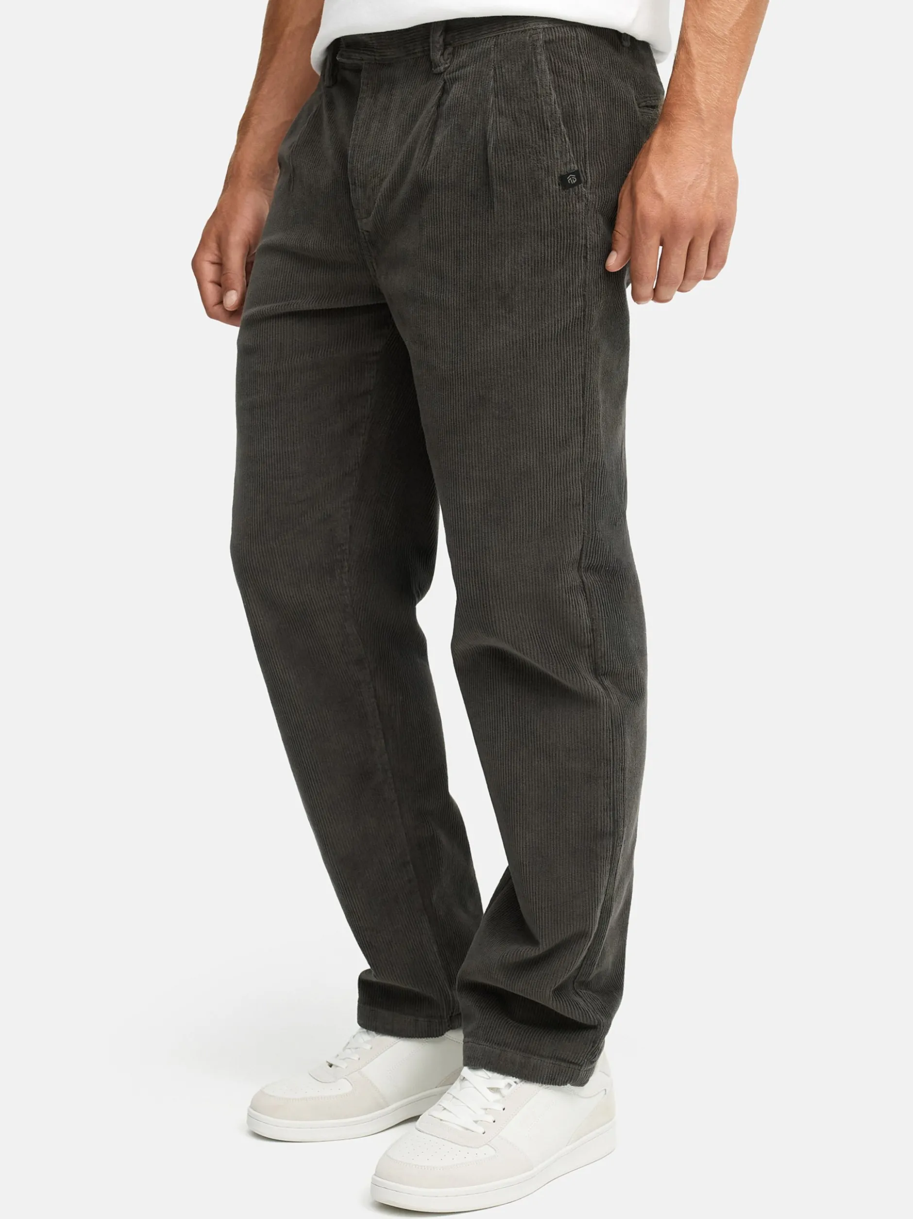 Indicode Herren Cordhose - INGustaf in anthrazit