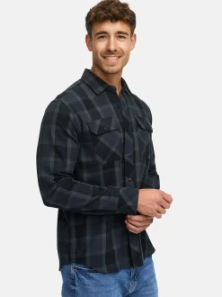Indicode Herren Hemd - INPomal in blau anthrazit
