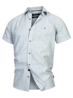 Indicode Herren Hemd Kurzarm - INKiss in hellblau blau