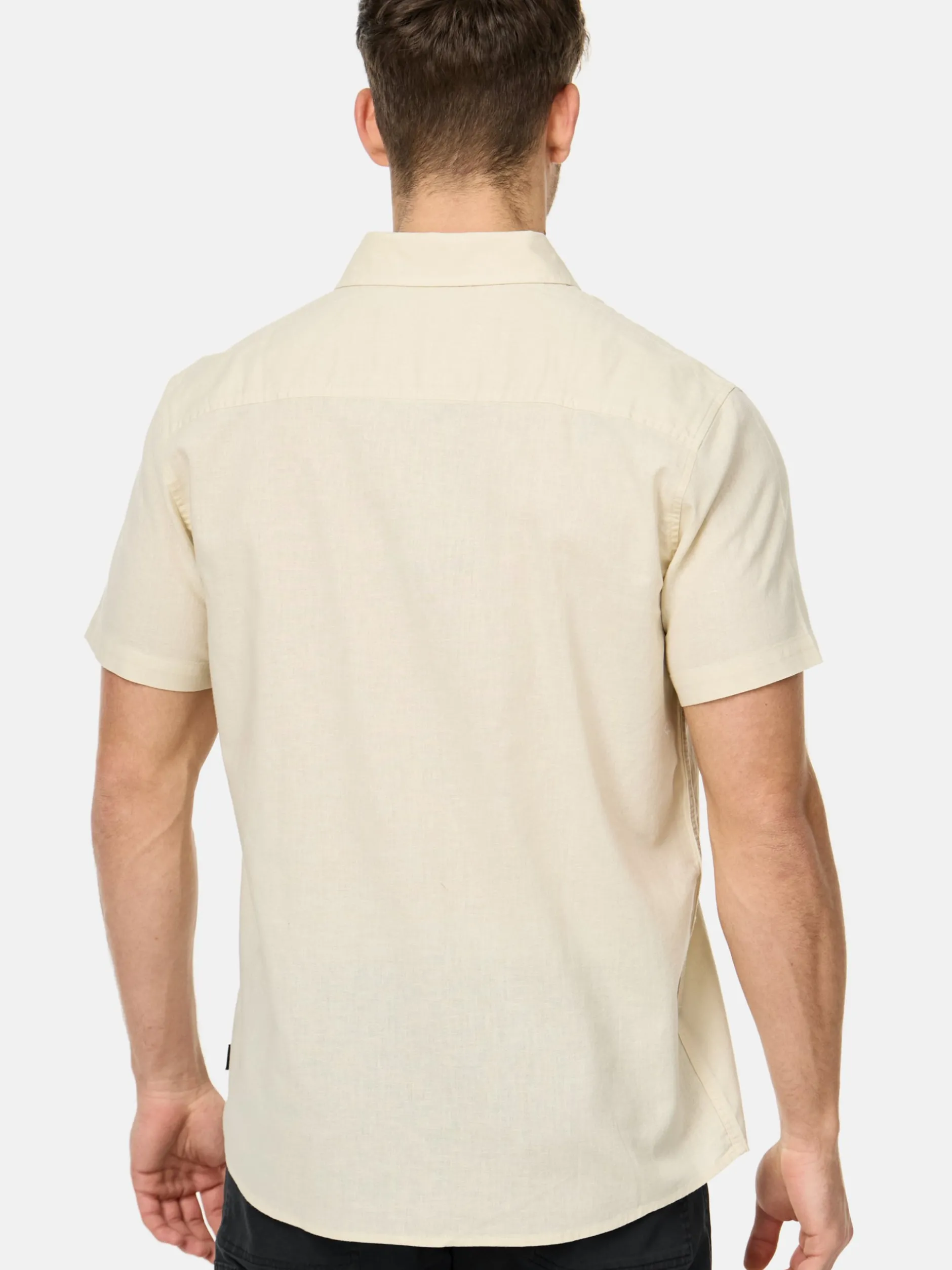 Indicode Herren Hemd Kurzarm - INBravida in beige sand