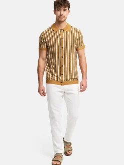 Indicode Herren Hemd Kurzarm - INKaziz in camel