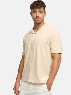 Indicode Herren Hemd Kurzarm - INDaminos Shirt in beige sand