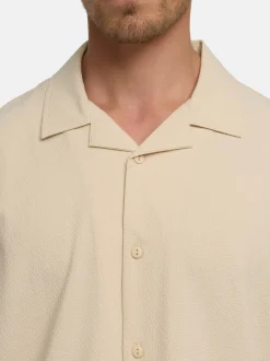 Indicode Herren Hemd Kurzarm - INDaminos Shirt in beige sand