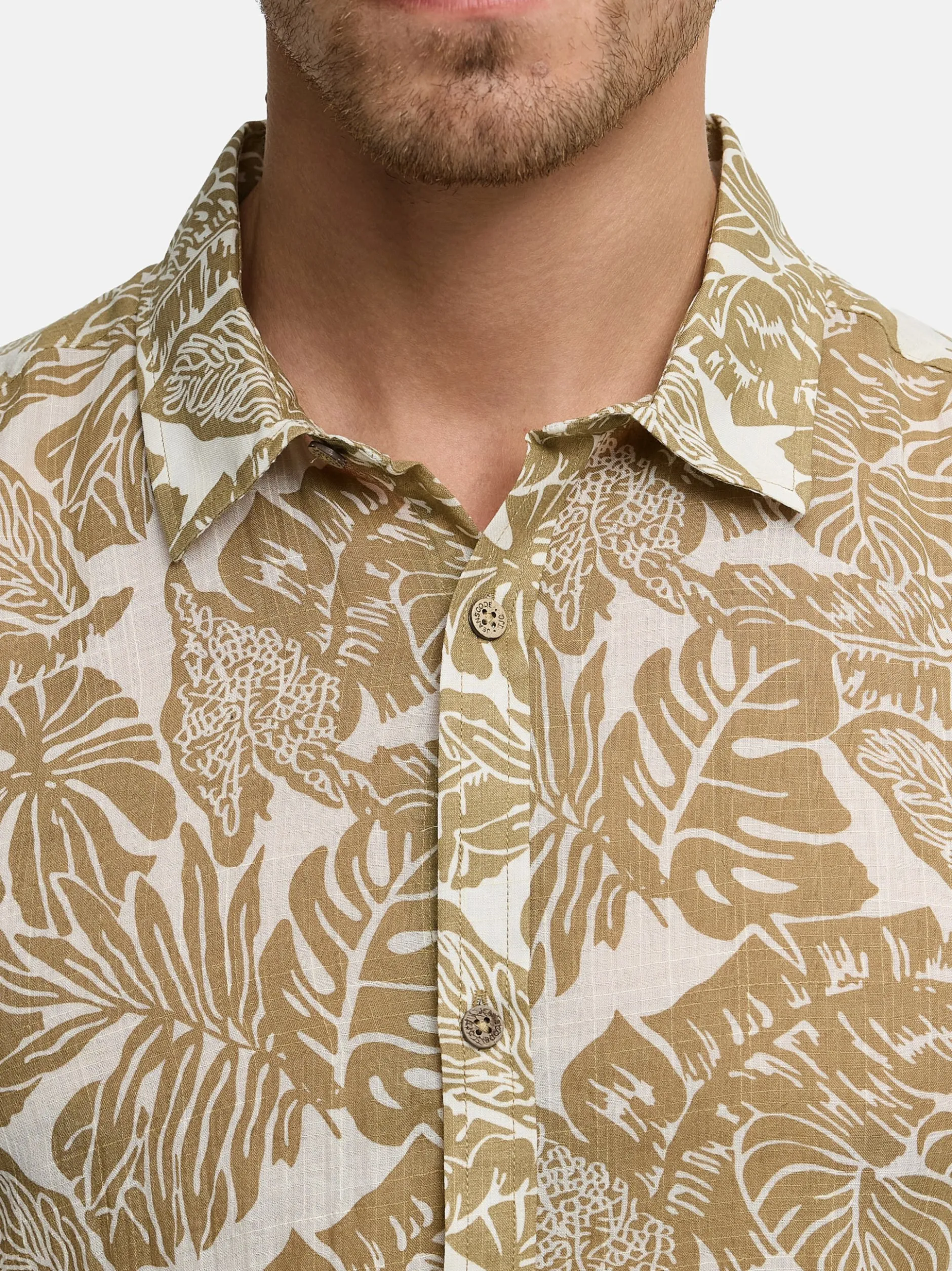Indicode Herren Hemd Kurzarm - INMalve in beige