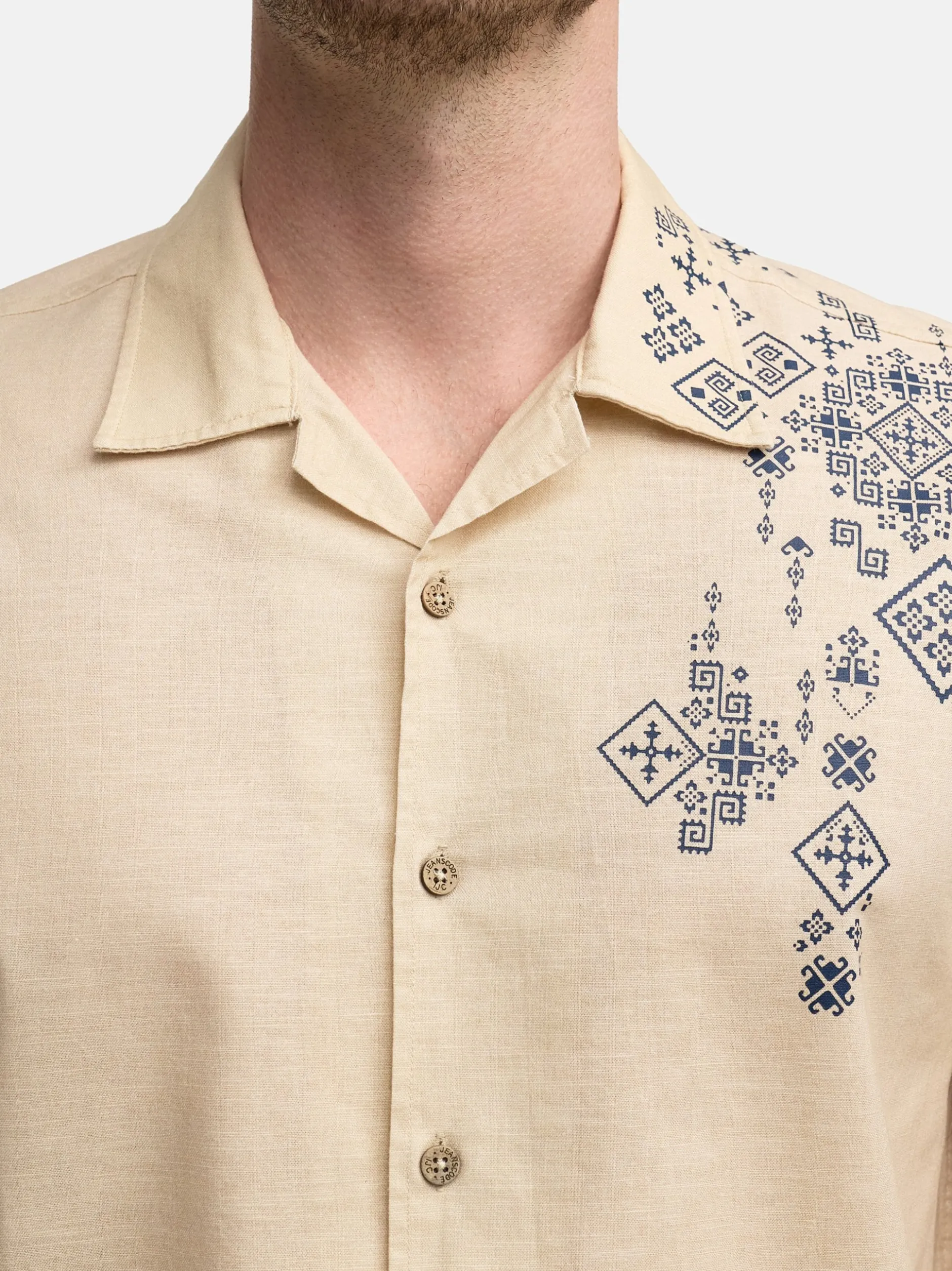 Indicode Herren Hemd Kurzarm - INCotta in aqua blau