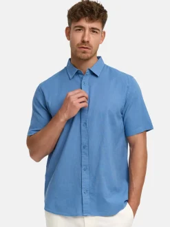 Indicode Herren Hemd Kurzarm - INCeppo in blau