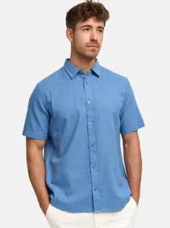 Indicode Herren Hemd Kurzarm - INCeppo in blau