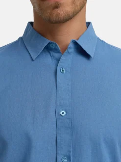 Indicode Herren Hemd Kurzarm - INCeppo in blau