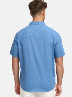Indicode Herren Hemd Kurzarm - INCeppo in blau