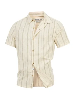 Indicode Herren Hemd Kurzarm - INJulio in beige