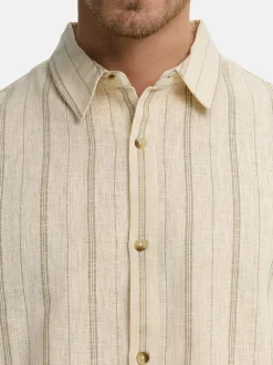Indicode Herren Hemd Kurzarm - INJulio in beige
