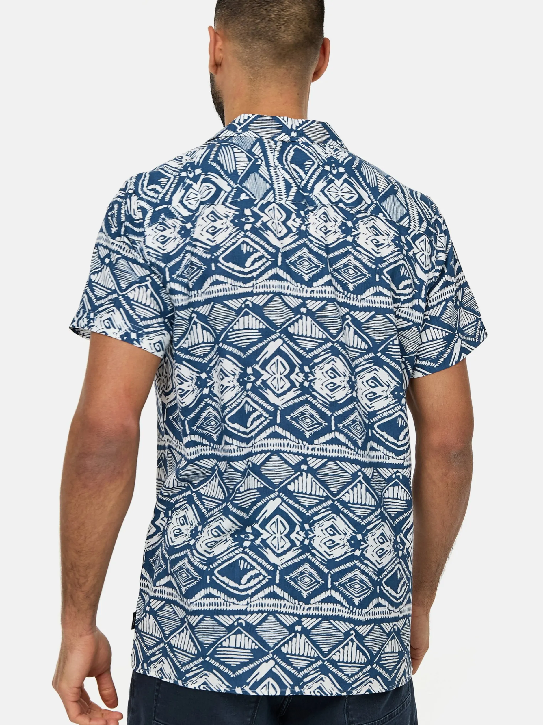 Indicode Herren Hemd Kurzarm - INFrey in marine