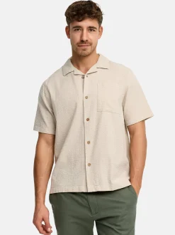 Indicode Herren Hemd Kurzarm - INDriller in beige taupe