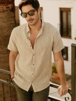 Indicode Herren Hemd Kurzarm - INKiss in khaki