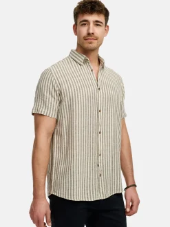 Indicode Herren Hemd Kurzarm - INKiss in khaki