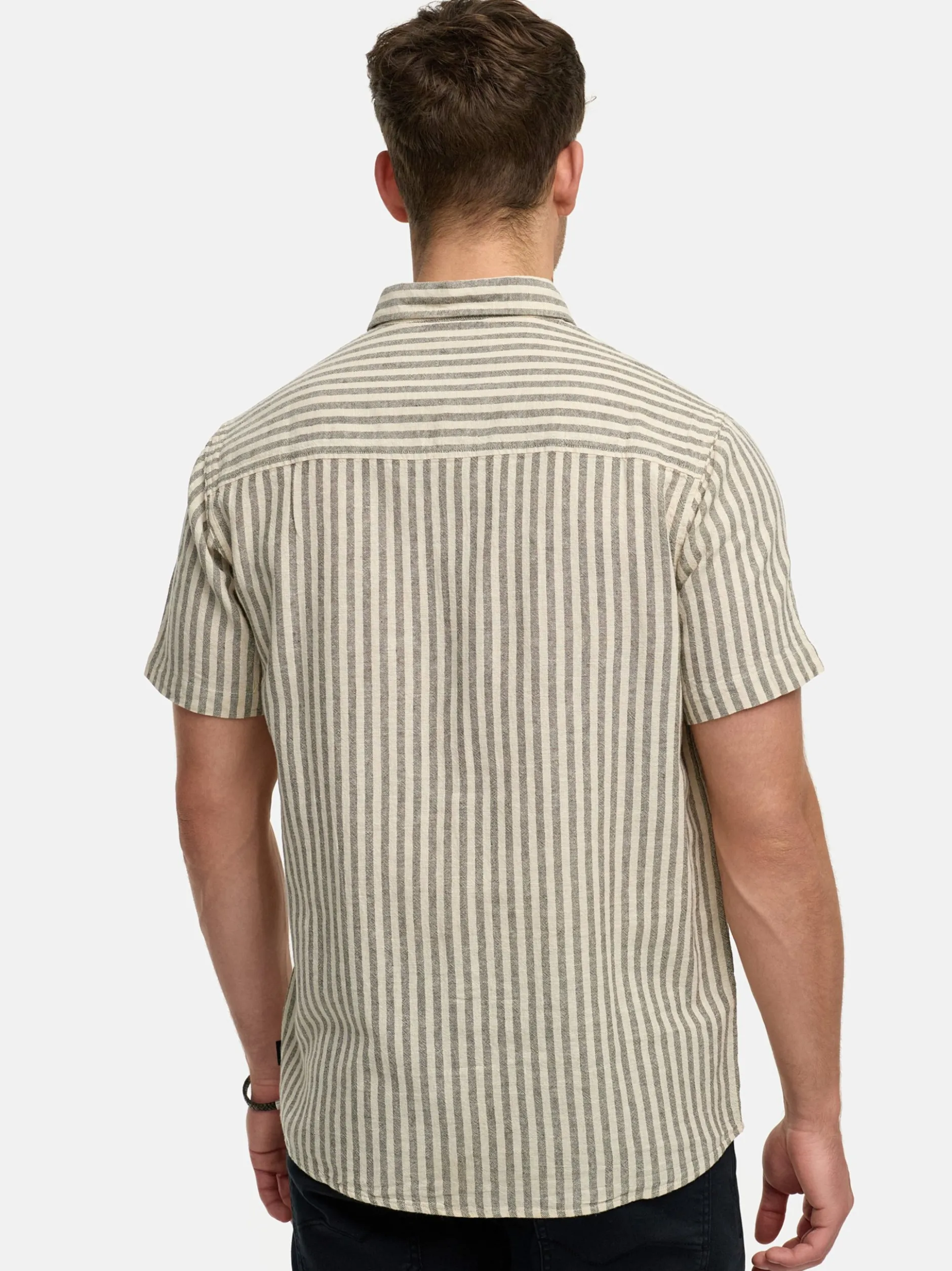Indicode Herren Hemd Kurzarm - INKiss in khaki