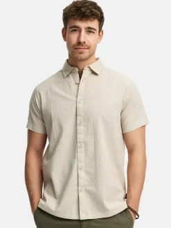 Indicode Herren Hemd Kurzarm - INMaribo in beige taupe