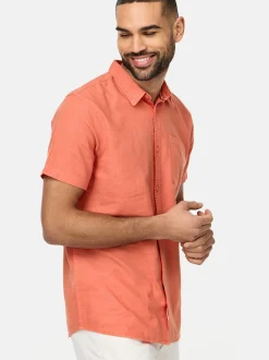 Indicode Herren Hemd Kurzarm - INGunther in orange pink