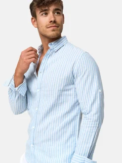Indicode Herren Hemd Langarm - Brayden in hellblau