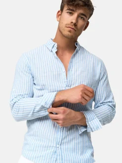 Indicode Herren Hemd Langarm - Brayden in hellblau