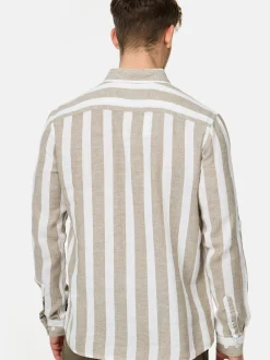 Indicode Herren Hemd Langarm - Brayden in beige grün