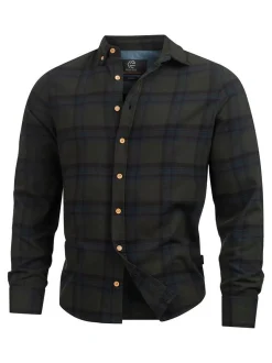 Indicode Herren Hemd Langarm - Riverside in khaki