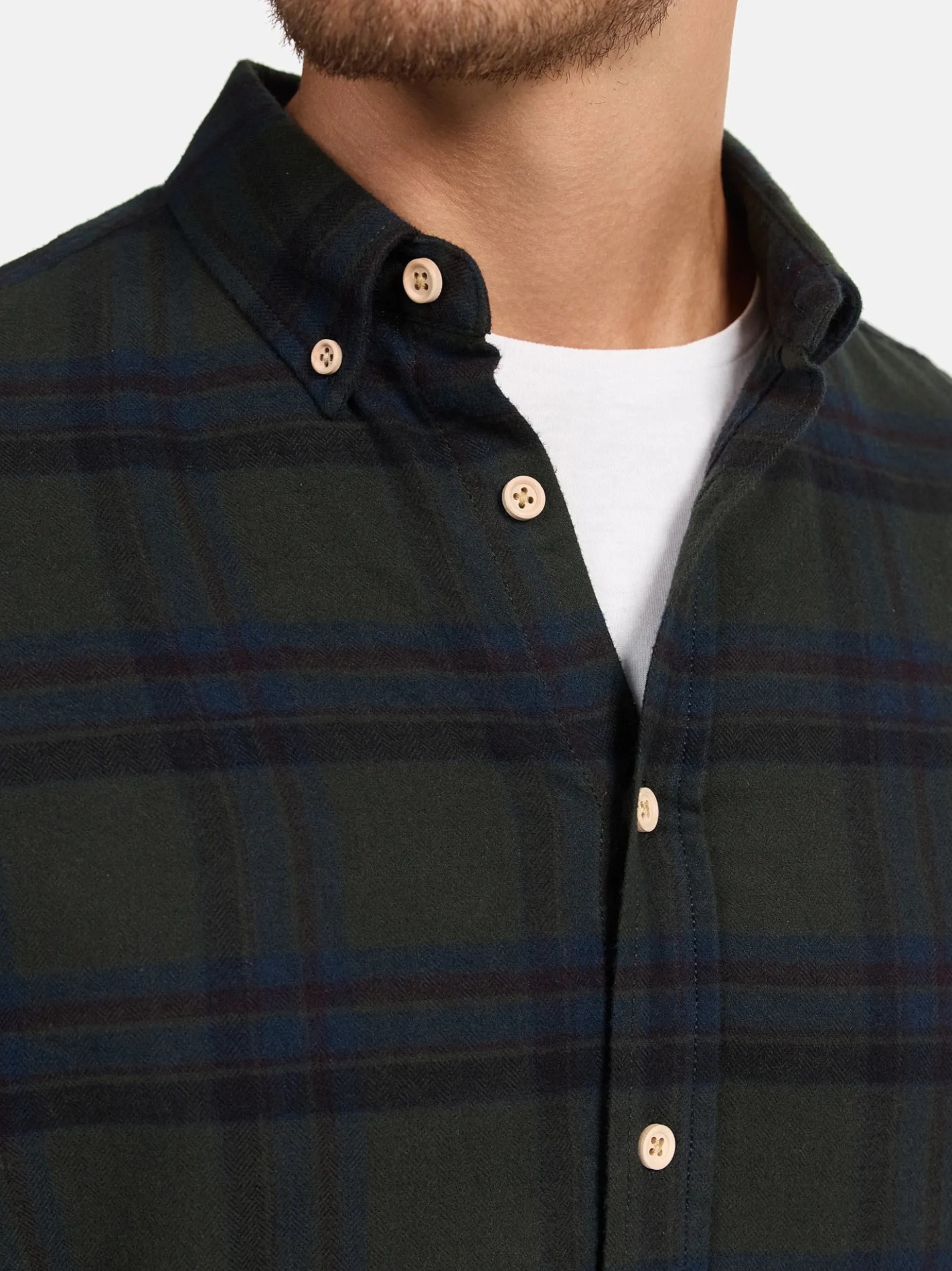 Indicode Herren Hemd Langarm - Riverside in khaki