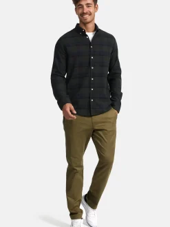 Indicode Herren Hemd Langarm - Riverside in khaki