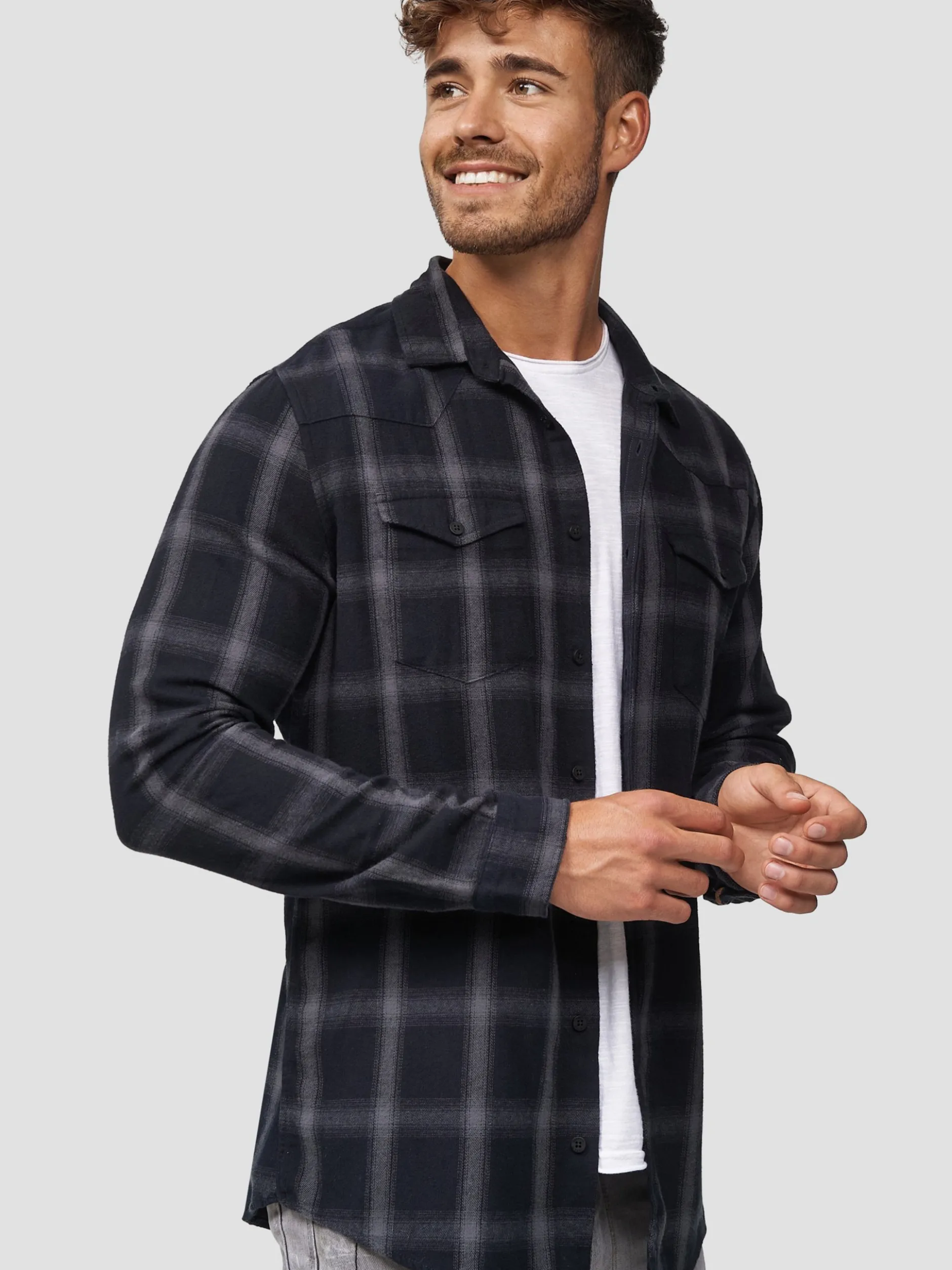 Indicode Herren Hemd Langarm - Altin in schwarz